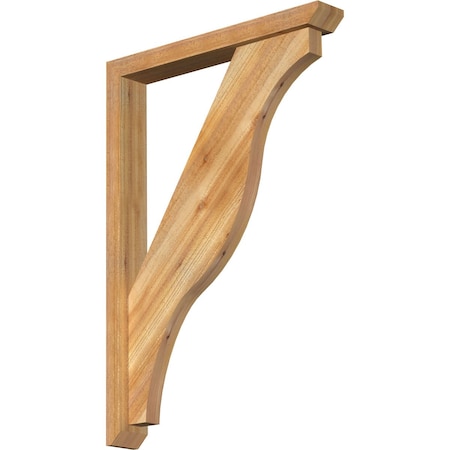 Ekena Millwork Funston Slat Rough Sawn Bracket w/ Offset Brace, Western Red Cedar, 4"W x 28"D x 40"H BKT0402X28X40FST06RWR